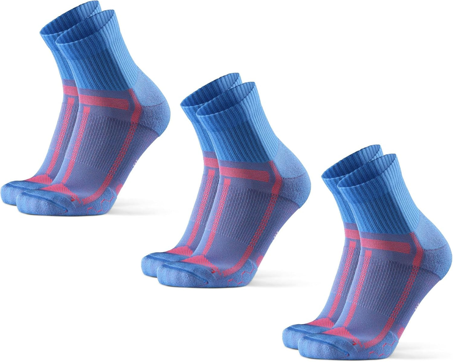 Cushioned Running Socks for Long Distances, Quarter Length, Anti-Blister for Men & Women, 3 and 5 Pack