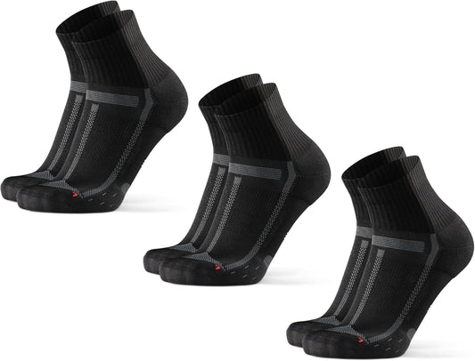 Cushioned Running Socks for Long Distances, Quarter Length, Anti-Blister for Men & Women, 3 and 5 Pack