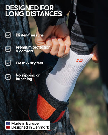 Cushioned Running Socks for Long Distances, Quarter Length, Anti-Blister for Men & Women, 3 and 5 Pack