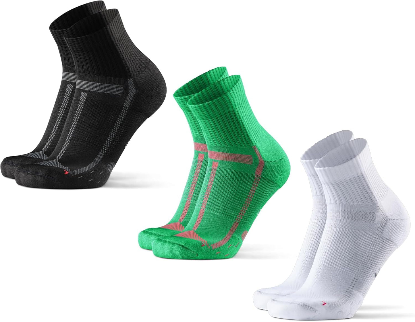 Cushioned Running Socks for Long Distances, Quarter Length, Anti-Blister for Men & Women, 3 and 5 Pack