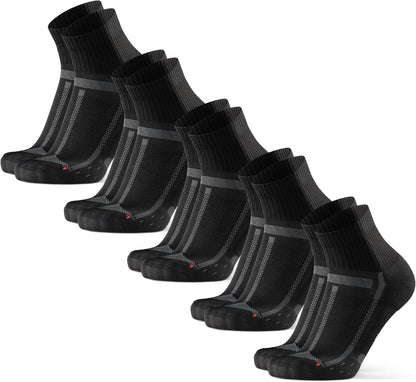 Cushioned Running Socks for Long Distances, Quarter Length, Anti-Blister for Men & Women, 3 and 5 Pack