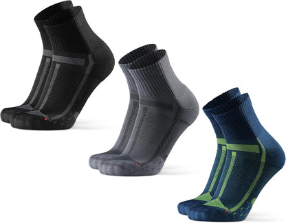 Cushioned Running Socks for Long Distances, Quarter Length, Anti-Blister for Men & Women, 3 and 5 Pack