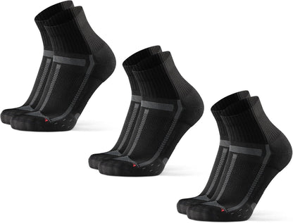 Cushioned Running Socks for Long Distances, Quarter Length, Anti-Blister for Men & Women, 3 and 5 Pack