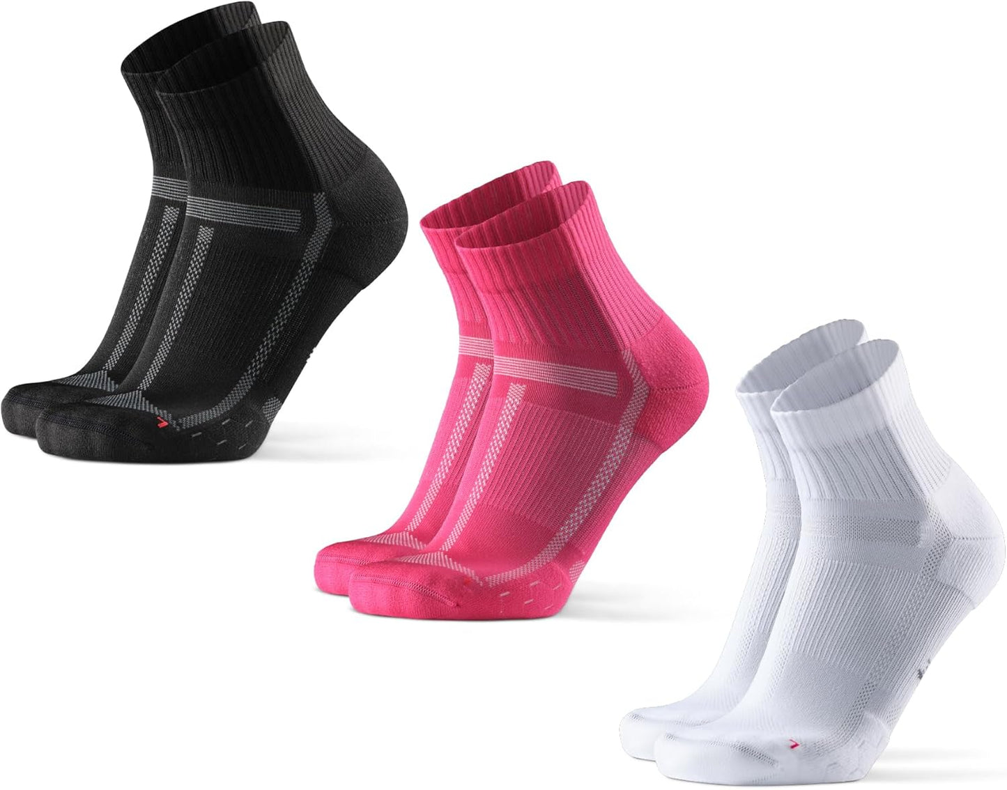 Cushioned Running Socks for Long Distances, Quarter Length, Anti-Blister for Men & Women, 3 and 5 Pack