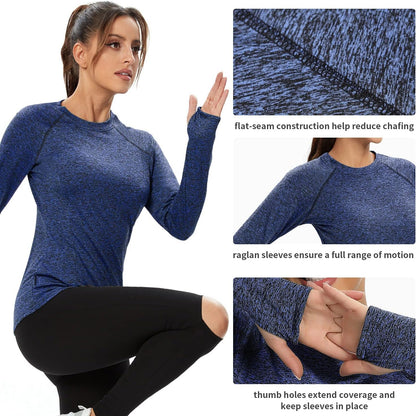  Long Sleeve Running Shirt with Thumb Holes (women)