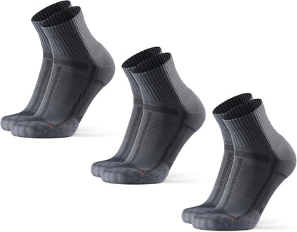 Cushioned Running Socks for Long Distances, Quarter Length, Anti-Blister for Men & Women, 3 and 5 Pack